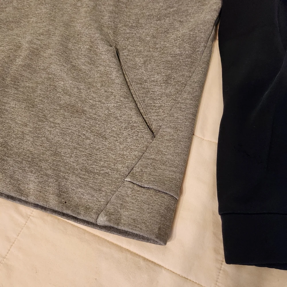 Nike Men’s Hoodie Sweatshirt, Dri-Fit Drawstring Sz Med, Pocket, Black/Gray, EUC